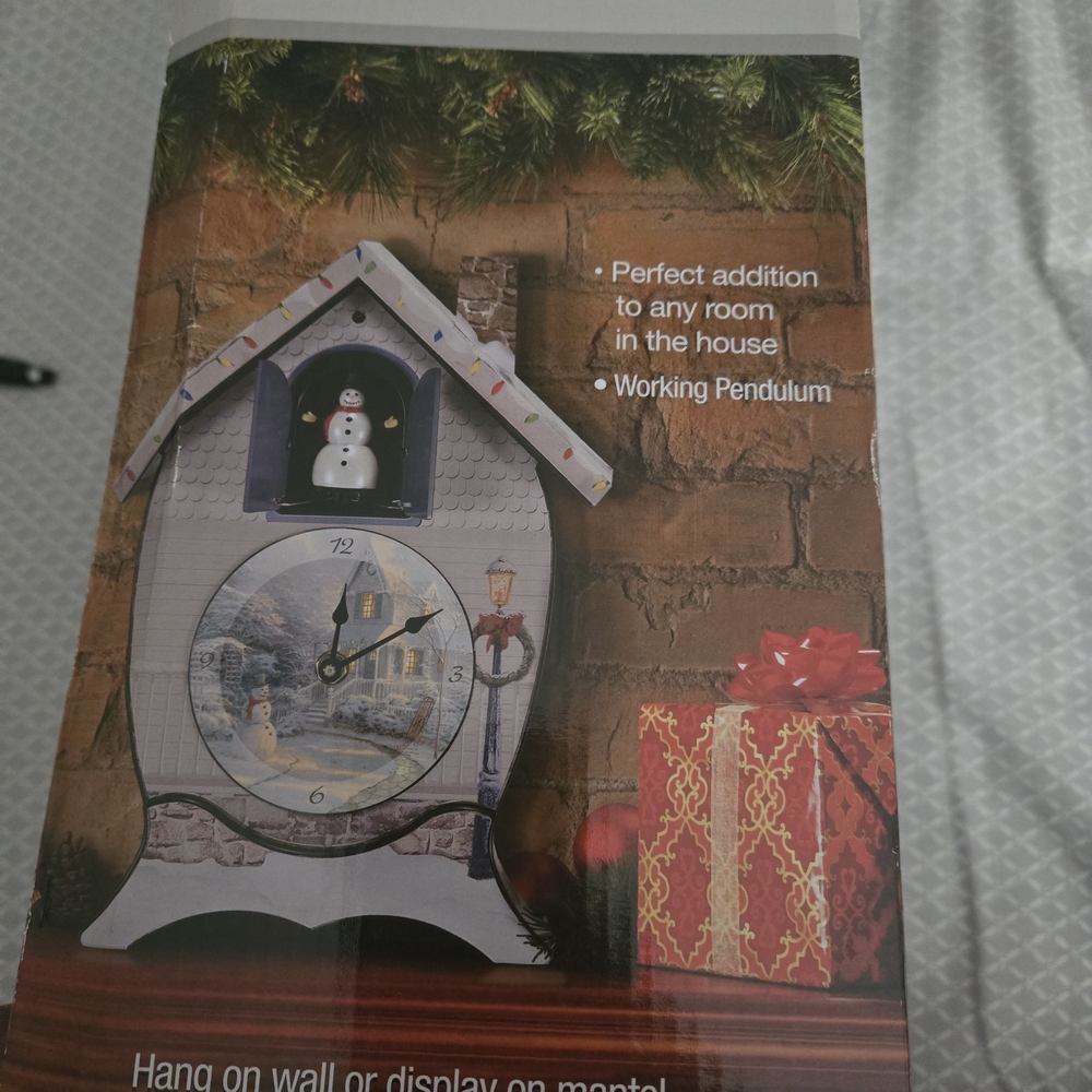Charming Holiday Cuckoo Clock with Snowman and Nutcracker